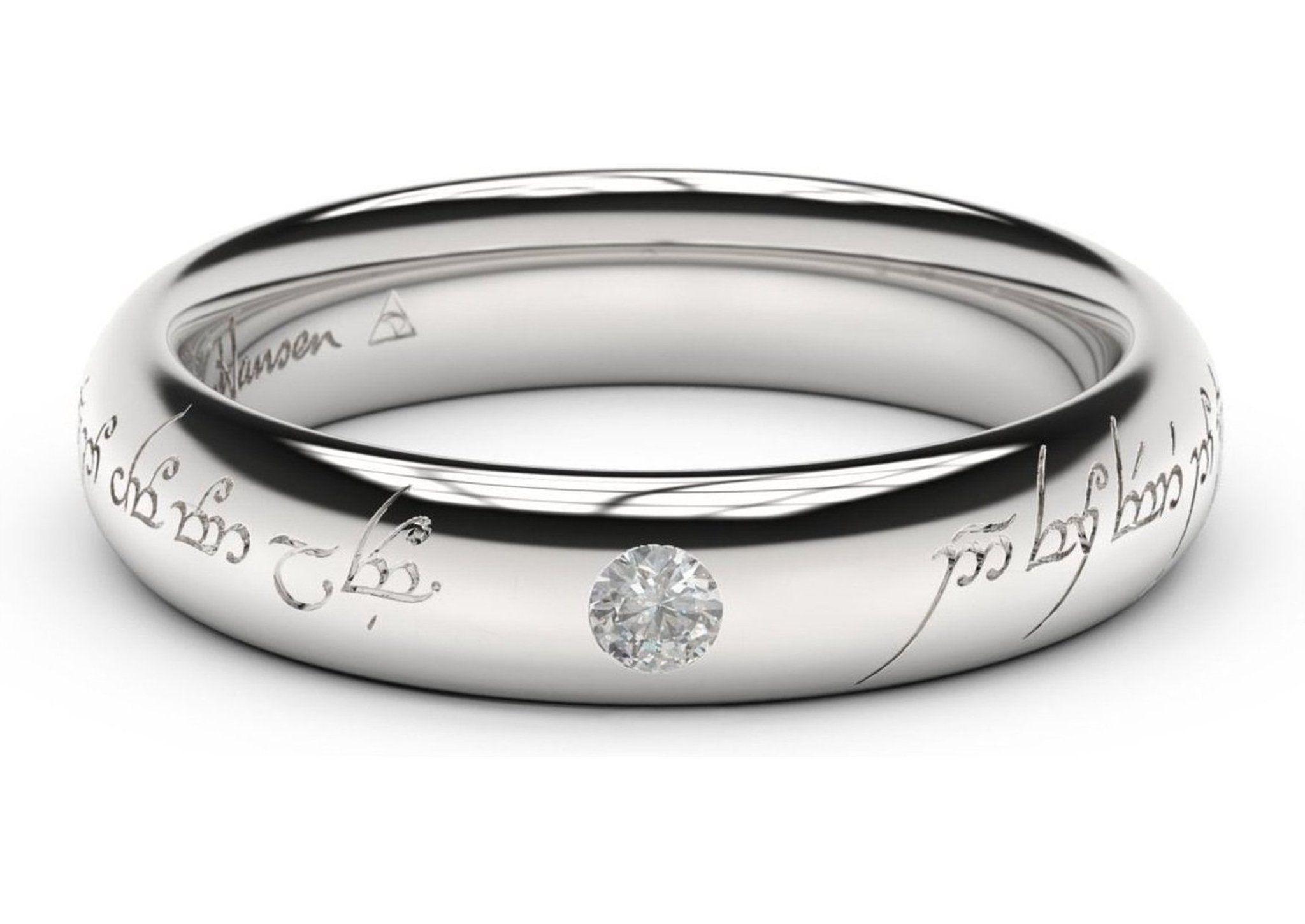 White Gold Sleek Logo - Sleek Elvish Engagement Ring, White Gold & Platinum