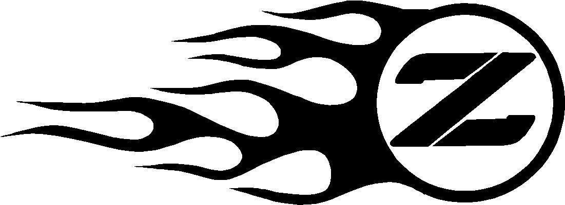 Side Flame Logo - Nissan Z Flames Decal / Sticker Side Design (Set of 2)