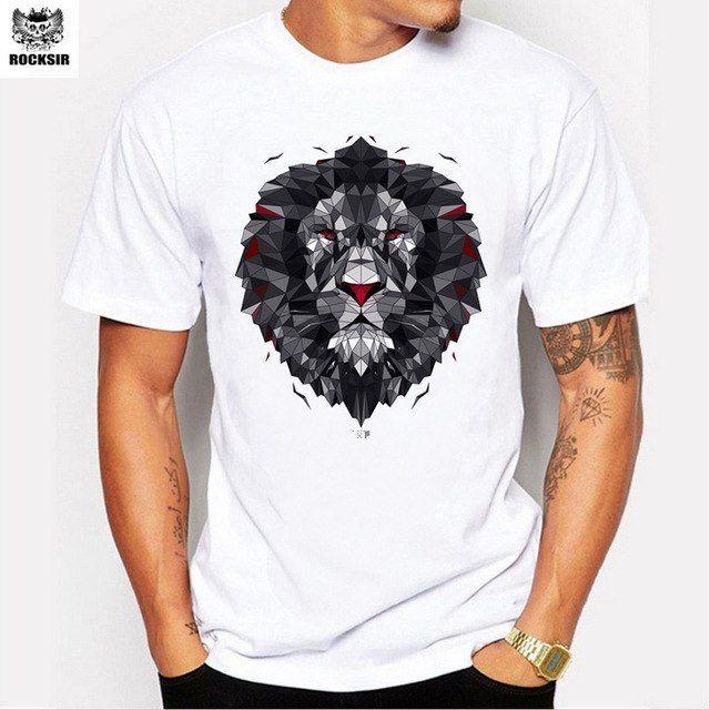 Men's Fashion Lion Logo - Rocksir brand 2017 men's fashion trend in oil painting the lion logo