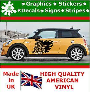 Side Flame Logo - 2 x Large Car Side Snake Fire Logo Flame Stickers Graphic 4x4 Decal ...