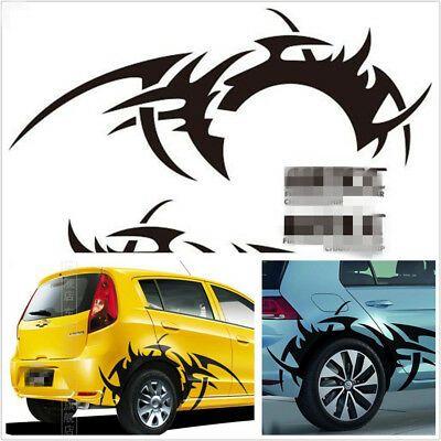 Side Flame Logo - 2 PCS BLACK DIY Car Side Body Wheel Eyebrow Flame Logo Decoration ...