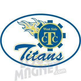 Side Flame Logo - WEST SIDE CTC TITANS FLAME Custom Car Magnet