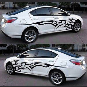 Side Flame Logo - 2X Flame Logo Car Sticker Graphics Side Door Body Reflective Decals
