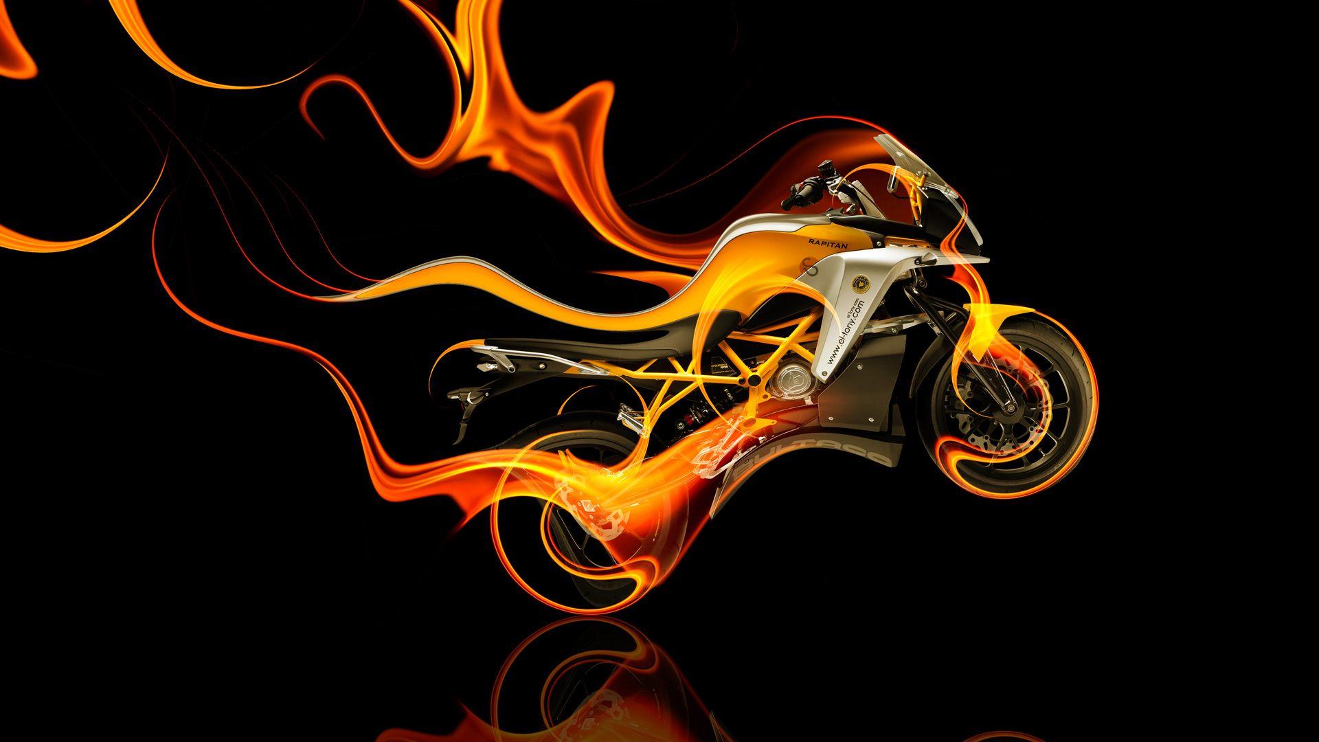Side Flame Logo - Moto Rapitan Side Fire Abstract Bike 2014 | el Tony