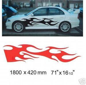 Side Flame Logo - CAR SIDE FLAME DECAL GRAPHIC STICKER KIT 021
