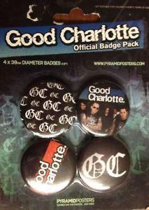 Good Charlotte Official Logo - 4 x 38mm Good Charlotte Official Button Badge Pack Set Collection ...