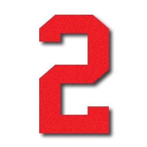 Red Number 2 Logo - Single Color Block Font