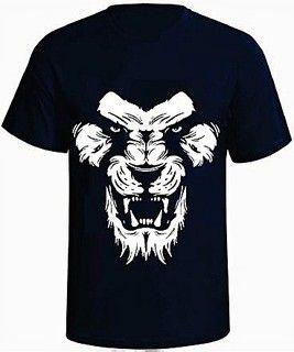 Men's Fashion Lion Logo - Fashion Lion Face Men's Print T-Shirt. Navy-Blue price in Nigeria ...