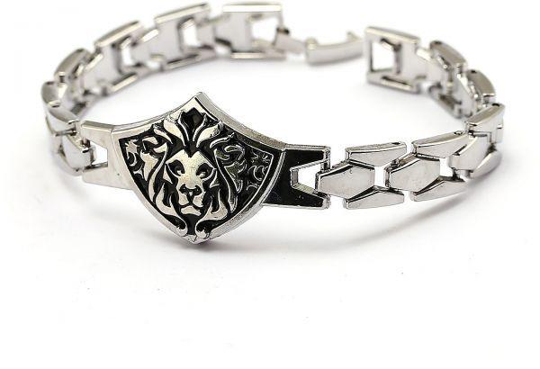 Men's Fashion Lion Logo - Punk Retro Alloy Metal Union Lion Logo Bracelet Bangles for Unisex ...