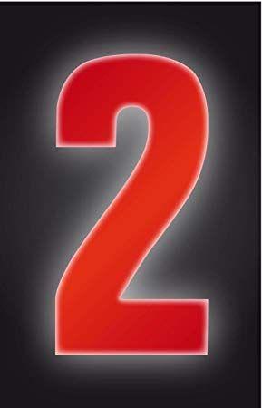 Red Number 2 Logo - Pack of 2 Hi Vis Wheelie Bin House Numbers Red Number 2: Amazon.co ...