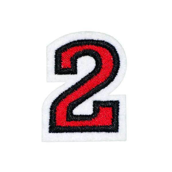 Red Number 2 Logo - PH163 Number 2 (Iron on) Embroidery Applique Patch. Koo Style