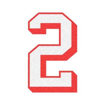 Red Number 2 Logo - Color 3D Block Font