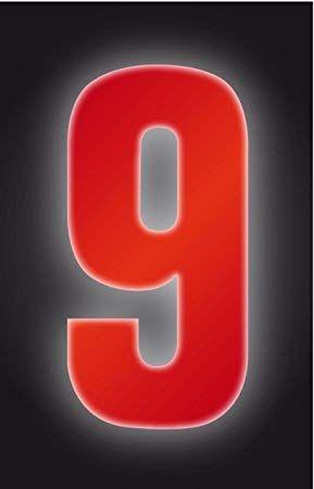 Red Number 2 Logo - Pack of 2 Hi Vis Wheelie Bin House Numbers Red Number 9: Amazon.co