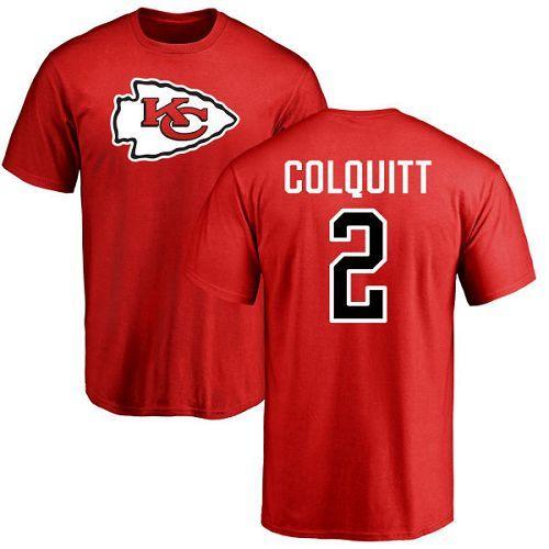 Red Number 2 Logo - Kansas City Chiefs Number.2 Dustin Colquitt Red Name & Number Logo T