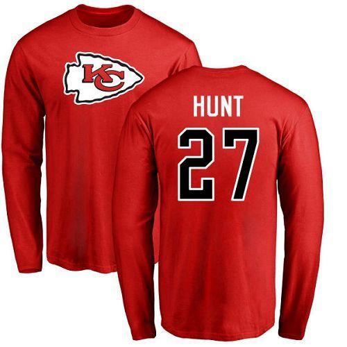 Red Number 2 Logo - NFL Nike Kansas City Chiefs No. 27 Kareem Hunt Red Name & Number