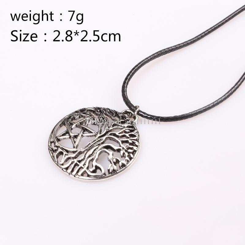 Stars in Circle Tree Logo - Wholesale Movie Supernatural Necklace Metal Alloy Pendant Necklace