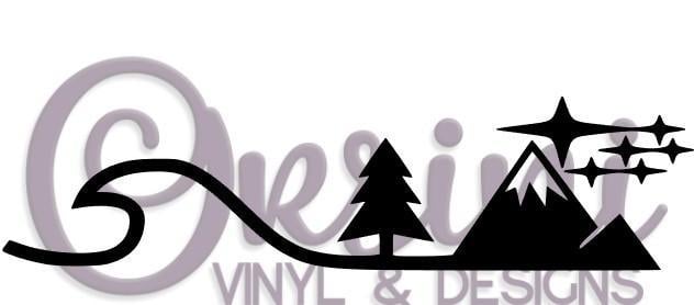Stars in Circle Tree Logo - Wave Tree Mountain with Subaru Stars Decal – Orsini Vinyl & Designs