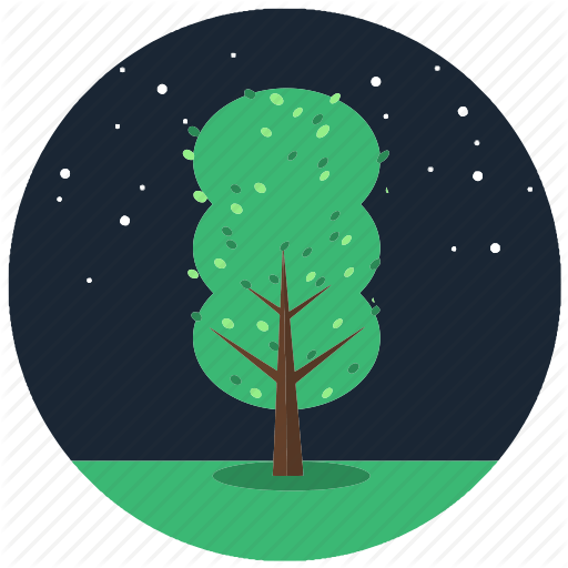 Stars in Circle Tree Logo - Forest, nature, night, plant, stars, tree, trees icon