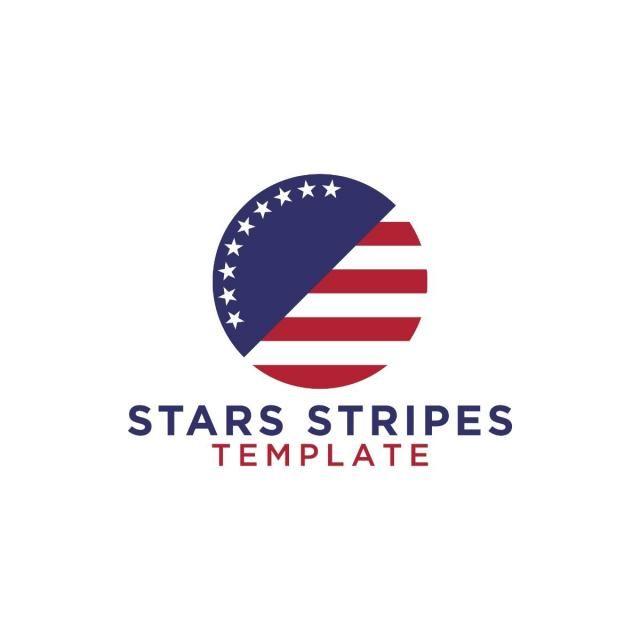Stars in Circle Tree Logo - Circle stars and stripes logo design template vector Template
