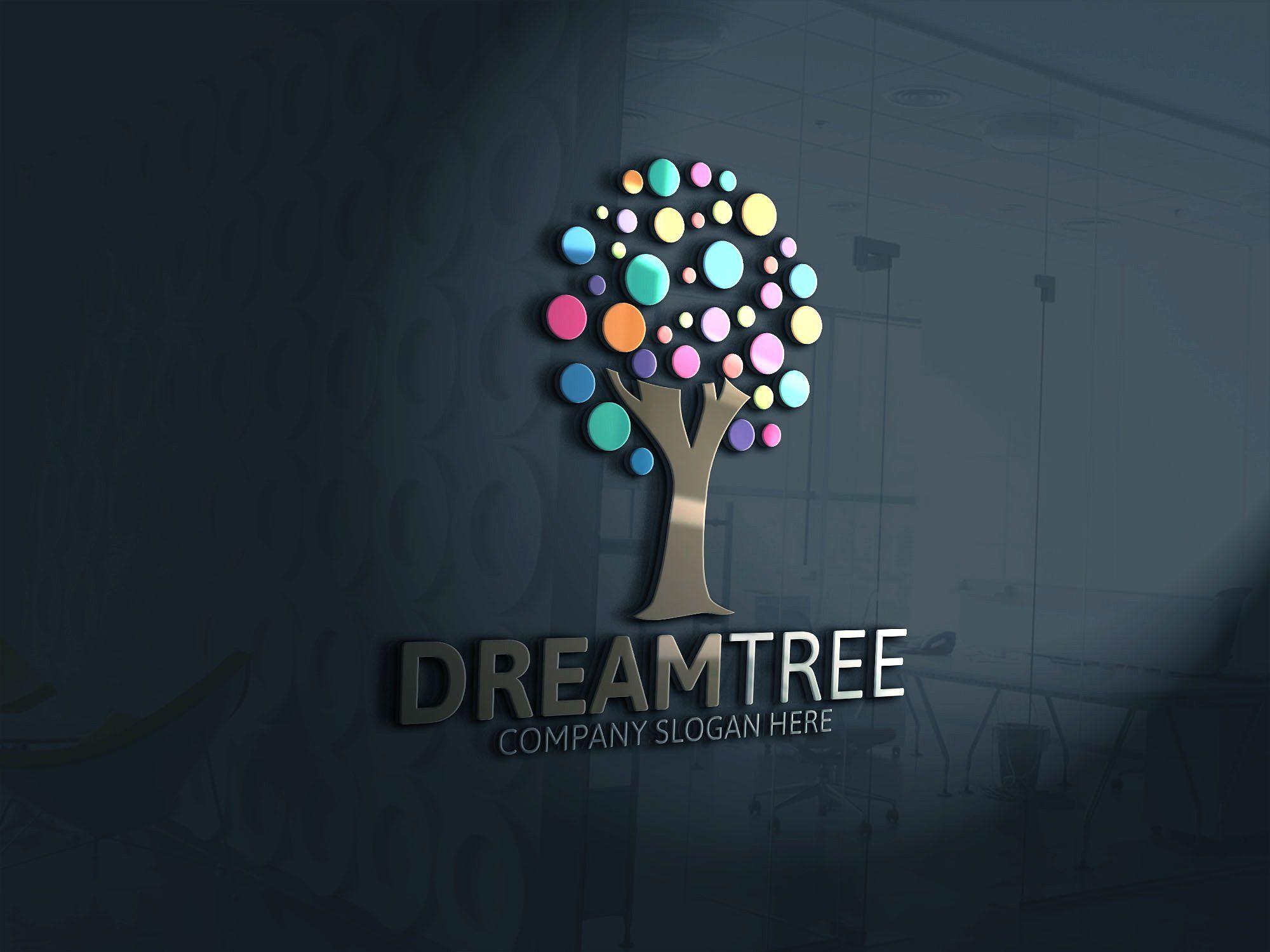 Stars in Circle Tree Logo - Dream Tree Logo ~ Logo Templates ~ Creative Market