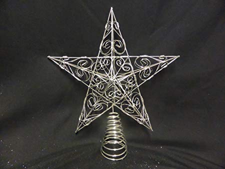 Stars in Circle Tree Logo - Christmas Decorations - 30cm Large Silver Star Swirls Christmas Tree ...