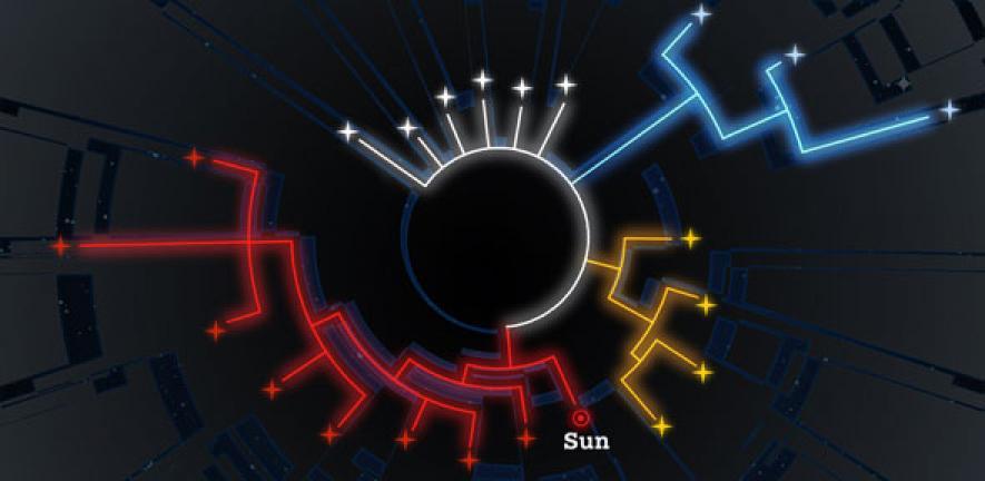 Stars in Circle Tree Logo - Mapping the family tree of stars. University of Cambridge