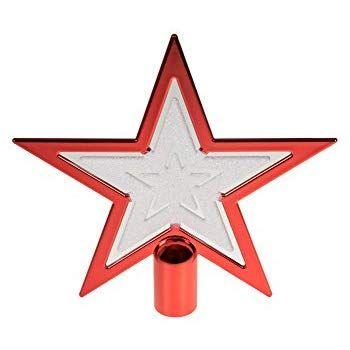 Stars in Circle Tree Logo - Clever Creations Red & White Star Christmas Tree Topper