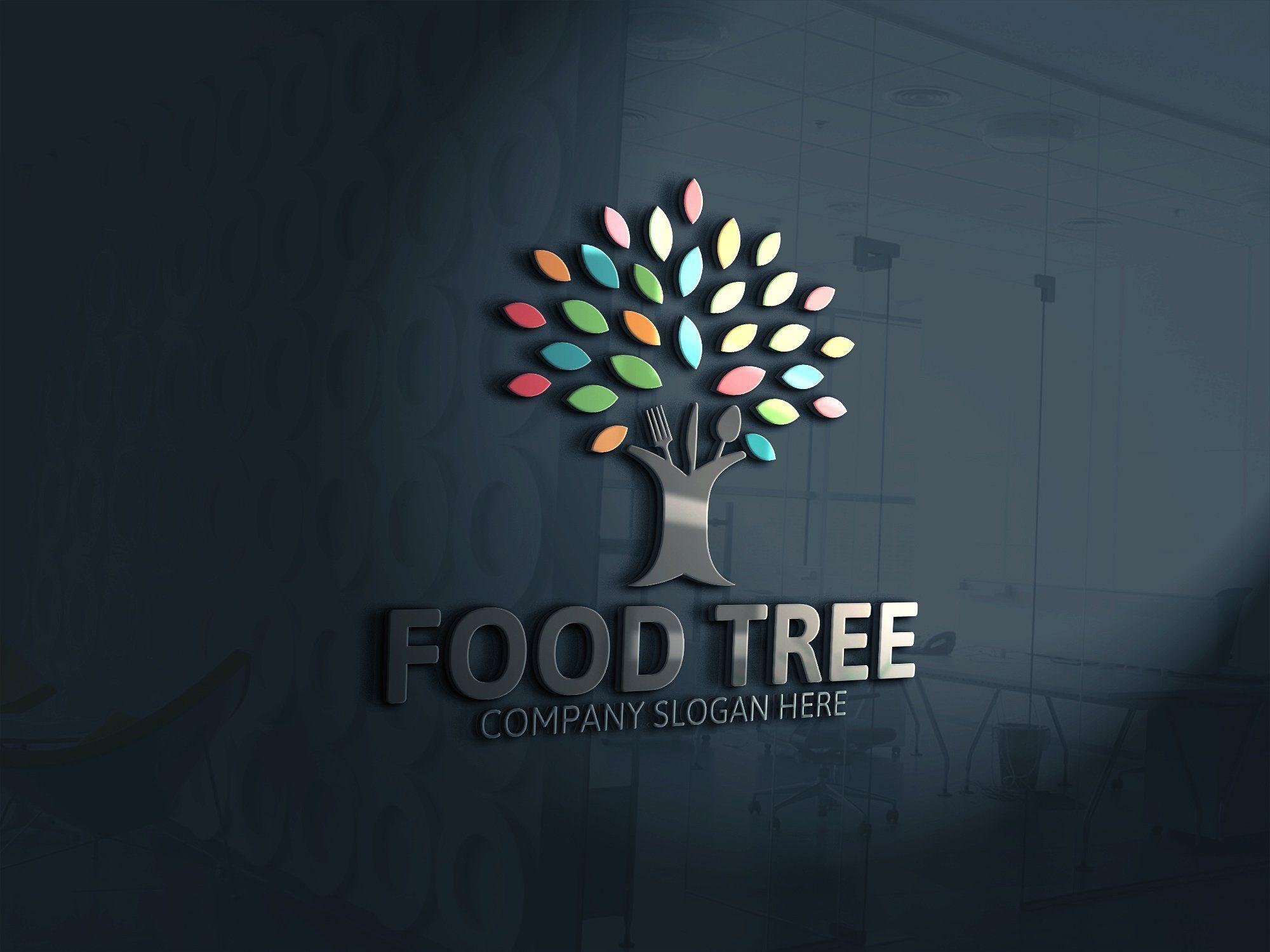 Stars in Circle Tree Logo - Food Tree Logo Logo Templates Creative Market