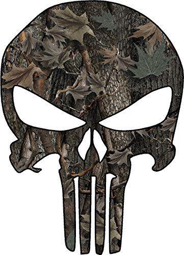 Camo Skull Logo - Amazon.com: Punisher Camo Skull Decal 10 Inches Laminated: Automotive