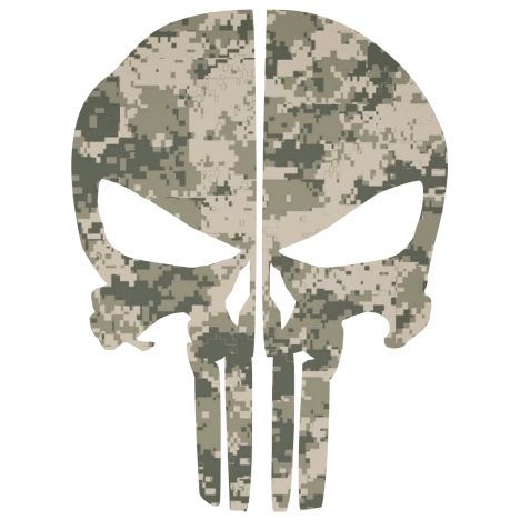 Camo Skull Logo - Army Digital Camo Punisher Skull Reflective Rear Helmet Decal Police