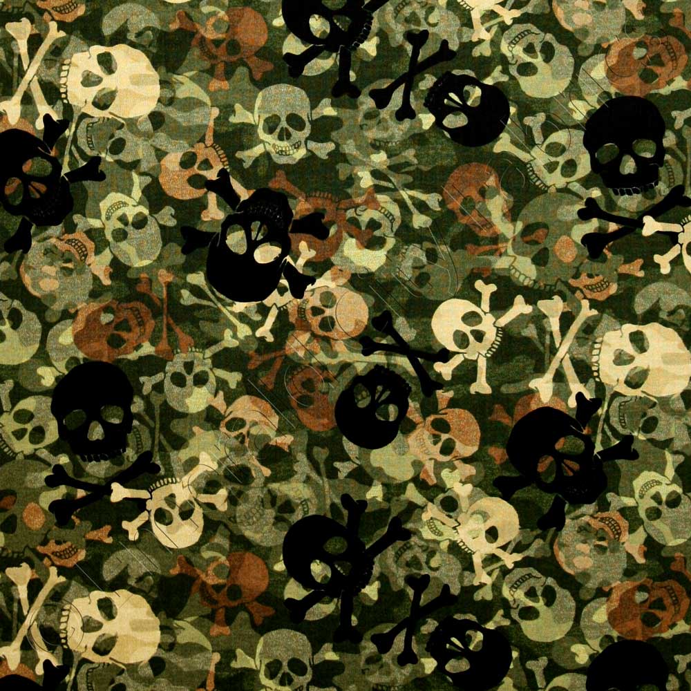 Camo Skull Logo - Timeless Treasures Camouflage Camo Skulls Army Green Fabric ...
