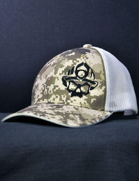 Camo Skull Logo - Black Embroidery Skull Logo On Sublimated Digital Camo Poly Spandex