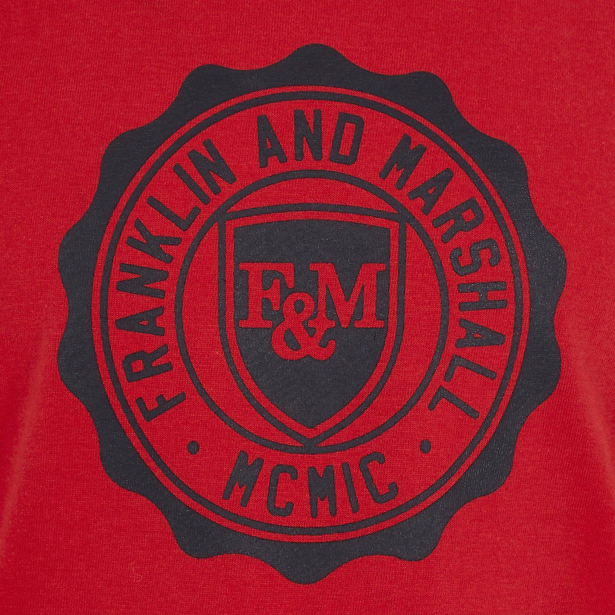 Red Marshall Logo - Boys Franklin & Marshall red logo T-shirt - T-shirts - T-Shirts ...