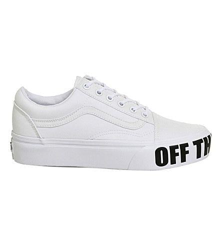 White Off the Wall Vans Logo - VANS - Off the Wall Old skool platform trainers | Selfridges.com