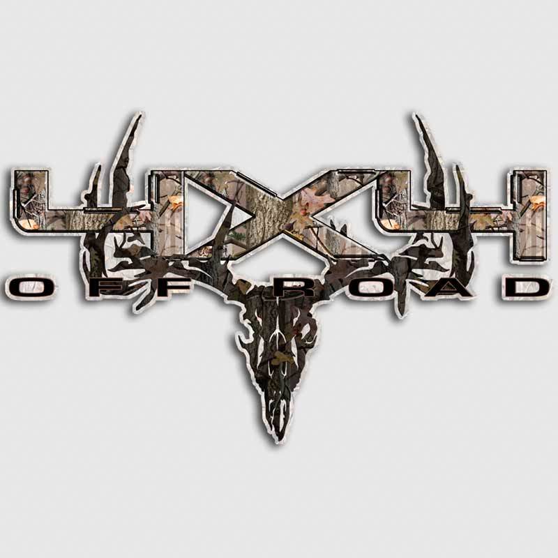 Camo Skull Logo - Twisted Timber Archery Ford 4x4 Truck Decals. Camouflage Deer Skull