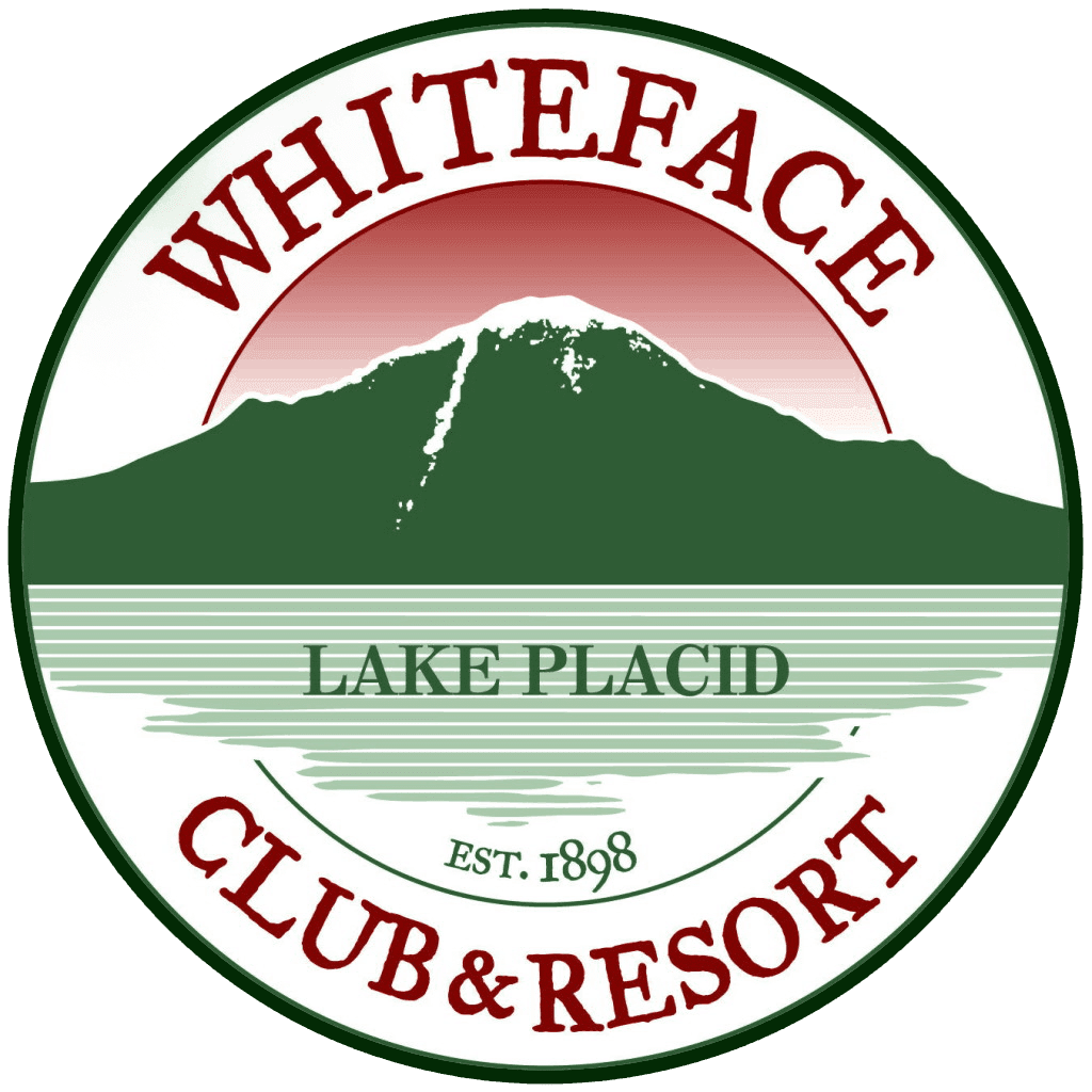 Green and White Face Logo - Whiteface Club & Resort. Elegance in the Heart of the Adirondacks