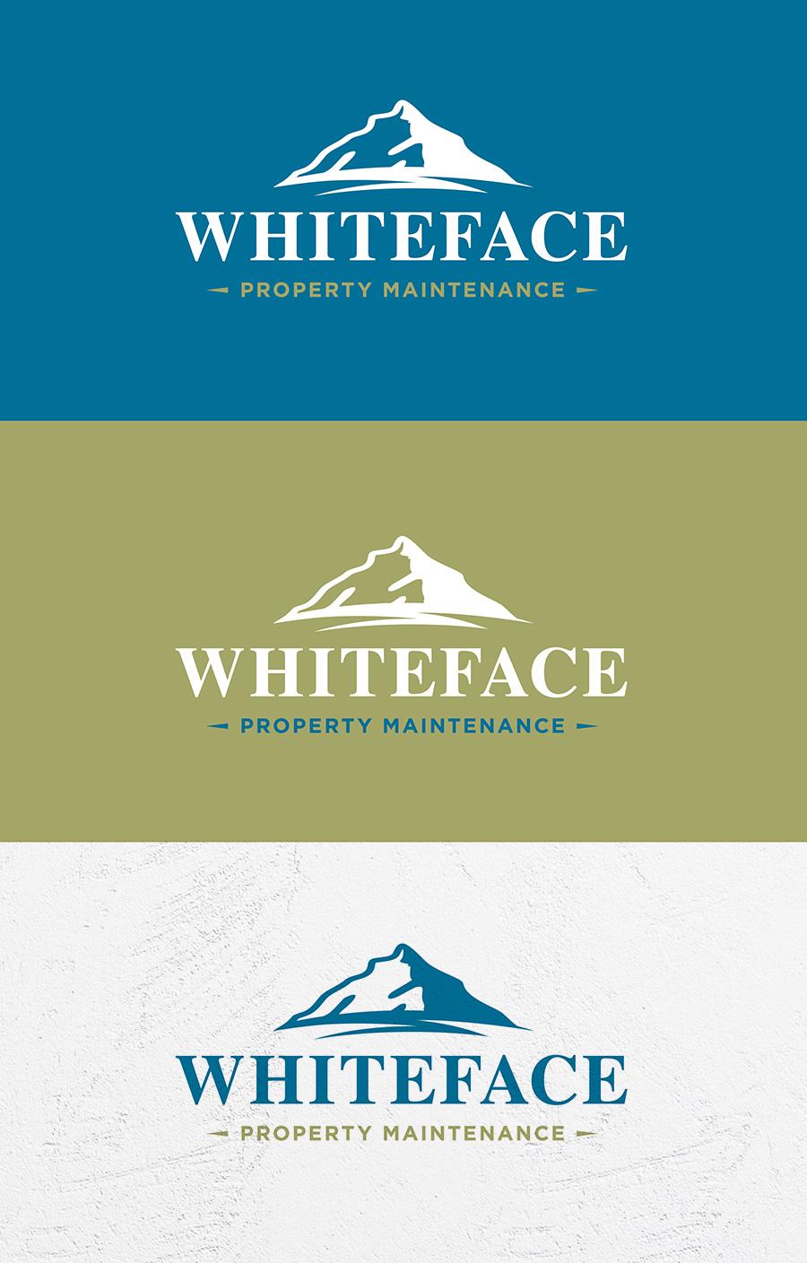 Green and White Face Logo - Whiteface Property Maintenance Logo Design
