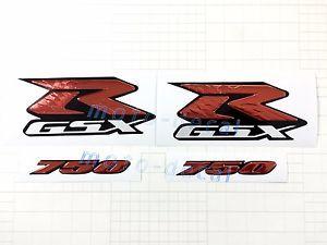 Red Streak Logo - Raised 3D Chrome Suzuki GSXR 750 Emblem Red Streak Decal Fairing ...