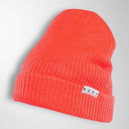 Neff Brand Logo - Neff Beanie Fold in red Brand logo patch on the left outside