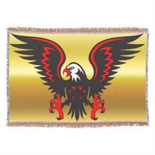 Black and Red Eagle Logo - Black Red Eagle Blankets & Personalised Blankets
