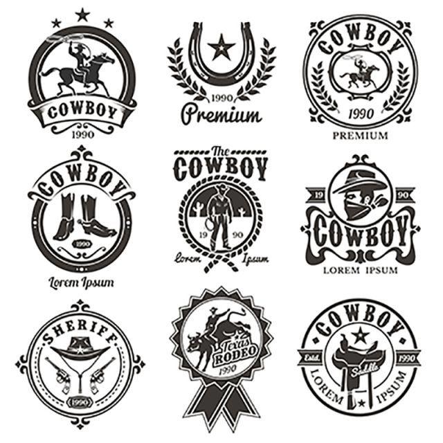 Western Cowboy Logo - Set Of Vector Rodeo Logos, Western, Cowboy, Rodeo PNG and Vector for ...