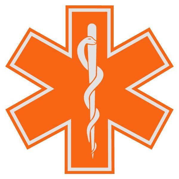 Orange Star Logo - Die Cut Orange Star of Life Reflective Emergency Medical EMT