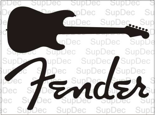 Fender Guitar Logo - Product: Fender and guitar decal sticker