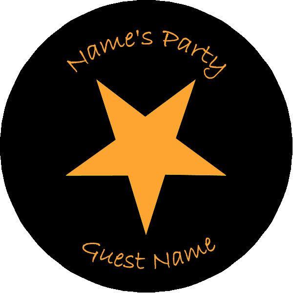 Orange Star Logo - Personalised custom badge Kids Party orange star - Createabadge.co.uk