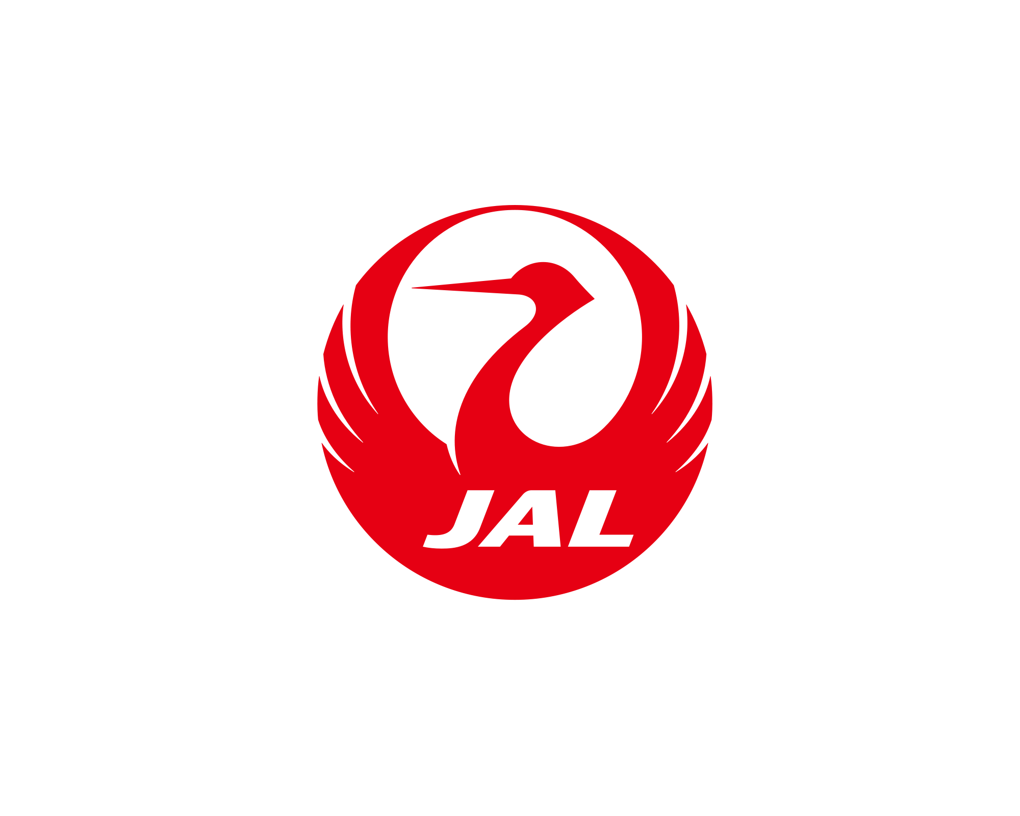 White with Red Swan in Circle Logo - Japan Airlines logo