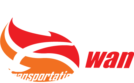 White with Red Swan in Circle Logo - Swan Transportation
