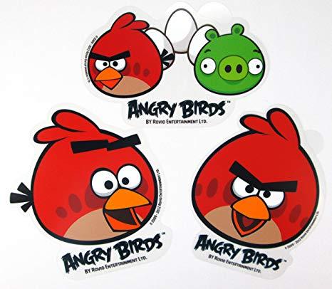 Red and Green a Red Bird Logo - Amazon.com: 3 Piece Angry Birds Stickers (Red Bird vs Green Pig ...