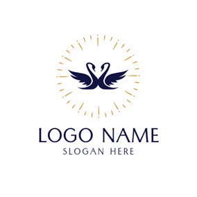 White with Red Swan in Circle Logo - Free Wedding Logo Designs. DesignEvo Logo Maker