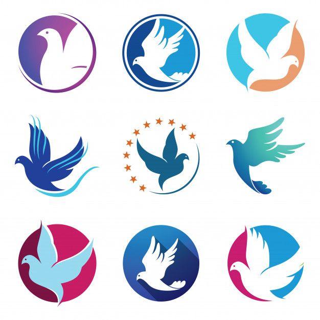 Dove Logo - Dove pigeon bird fly wings logo symbol Vector | Premium Download