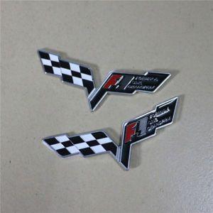 Silver Corvette Logo - 2PCS Silver F1 Metal Decal Emblem Sticker Badge Sport Turbo FORMULA ...